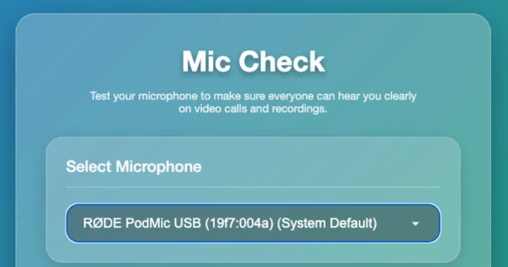 Screenshot of Mic Check project